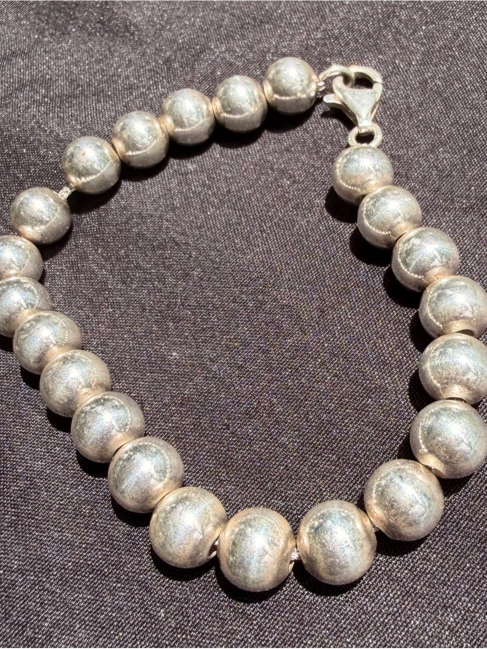 Sterling Silver Beaded Bracelet - Silver Vintage 925 beautiful
